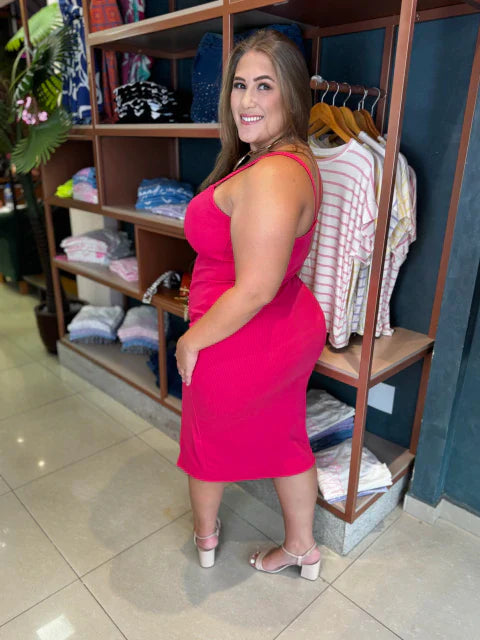Vestido Plus Size Antonieta Rosa